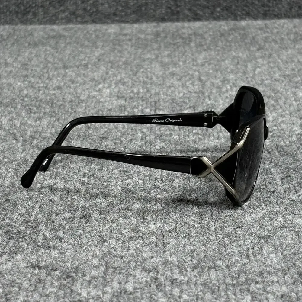 Rocco Originals Sunglasses Womens Black Oversized Geometric Gradient Gray UV